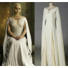 Spillet Av Thrones Daenerys Targaryen Long White Dress Cosplay Costume