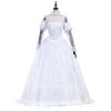 Alice In Wonderland White Queen Cosplay Kostyme Kjole