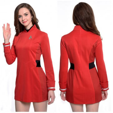 Star Trek Red Starfleet Uniform Cosplay Costume For Women