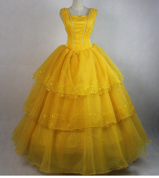 belle cosplay yellow dress