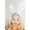 Halloween White Lace Long Bunny Ears Headband Costume