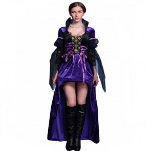 Halloween Masquerade Ball Fancy Evil Queen Purple Dress Costume