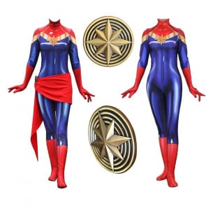 Captain Marvel Lycra Complete Cosplay Costume
