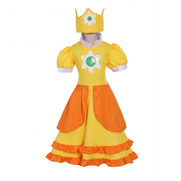 Princess Daisy Cosplay Costume Dress