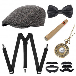 1920s Mens Gatsby Gangster Accessories Set Cosplay Costume