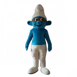 Giant Brainy Smurf Mascot Costume