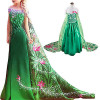 Vestido Verde De Disfraz De Lujo De La Fiebre Congelada De Elsa