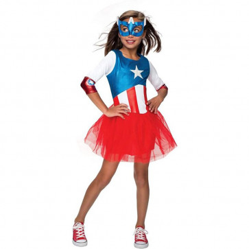 Marvel Avengers Metallic American Dream Captain America Tutu Dress Girls Costume
